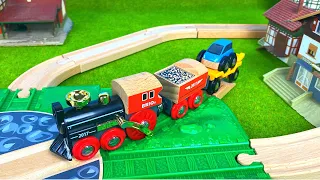 Brio trains: wooden steam train, tram, trucks, ship, brio train railway