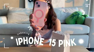 unboxing iphone 15 pink | indonesia