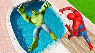 GTA 5 SPIDERMAN vs HULK Epic Ragdolls Ep.18 (Fails & Funny Moments)