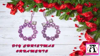 |art art|Diy Christmas wreath ornament|Mini Christmas wreath from glitter sheet|Christmas decoration