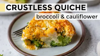 EASY CRUSTLESS QUICHE | with broccoli and cauliflower