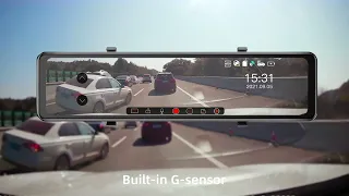 AZDOME PG18S 2.5K Mirror Dash Cam, 12" IPS Full Touch Screen Front and Rear (Official Video)