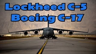 Военно-транспортный самолёт Lockheed C-5 и Boeing C-17 на авиабазе Инджирлик в Турции