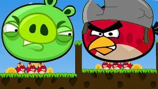 Angry Birds Cannon 3 - HUGE BIRDS FORCE OUT HUGE PIGGIES TO RESCUE GIRLFRIEND!