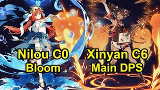 Nilou C0 Bloom & Xinyan C6 Main DPS Spiral abyss floor 12 Genshin Impact