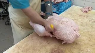 turkey boning -Обвалка індика 火雞去骨  Huǒ jī qù gǔ