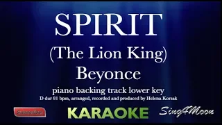 Spirit (The Lion King) piano karaoke Instrumental lower key Beyonce