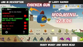Chicken gun Mod Menu v2.8.06 Huggy wuggy & Siren head|Larry hacker|Chicken Gun
