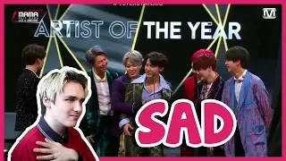 BTS MAMA 2018 ACCEPTANCE SPEECH REACTION (ARTIST OF THE YEAR DAESANG)
