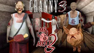 Granny 3 Mr Meat 2 🍖 mode | Mr Granny Grandpa ka Train chur ke bhag gaya😂🤣