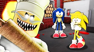 SUPER SONIC vs ESCAPE PAPA PIZZA'S PIZZERIA (Roblox)