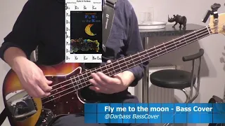 [Bart Howard / Jazz Standard] Fly Me To The Moon - Bass Cover 🎧  (play along with chords)