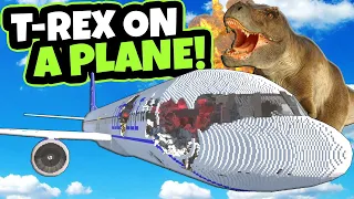 GIANT T-REX Crashes a Massive Plane! (Teardown Mods Gameplay)