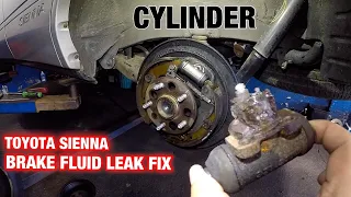 Toyota Sienna brake fluid leaking | Replacing drum brake wheel cylinders
