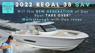 2022 Regal 38 SAV | Walkthrough this New Generation of Cross-Over Style Day Boat | Dan Jones