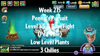 PvZ2 Penny's Pursuit Week 215 (Pea Vine) - Level 1-5 & Boss Fight - 3 Chilies