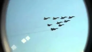 100 лет ВВС проход МиГ-29,Су-27 и Су-34 10.08.2012