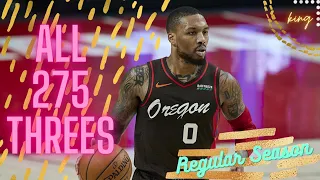 Damian Lillard  ALL 275 Three-Pointers From 2020-21 NBA Regular Season | King of NBA