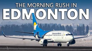 MORNING RUSH at Edmonton International Airport! YEG Plane Spotting [4K]