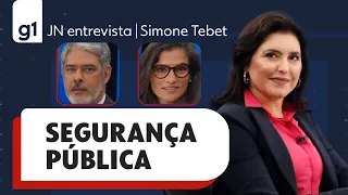 Simone Tebet responde pergunta sobre segurança pública ao JN | Jornal Nacional | Eleições | g1