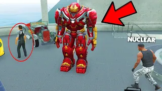 GTA 5: Stealing HULKBUSTER from IRONMAN (Billionaire Armour)