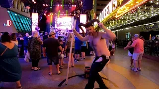 LAS VEGAS NIGHT SCENES FREMONT STREET AFTER MIDNIGHT 2019