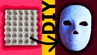 DIY how to make mask with egg carton Recycling craft. basic mask with egg cartoon clay tutorial .