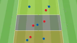 Possesso palla calcio: 5 contro 4 con transizioni e situazione di 2 contro 2