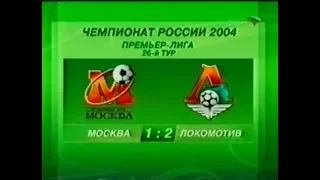Москва 1-2 Локомотив. Чемпионат России 2004