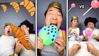 Big Food VS Small Food Emoji Challenge || ASMR MUKBANG chocolate & jelly TikTok EATING