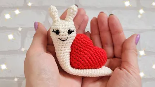 💖УЛИТКА ВЯЗАНАЯ КРЮЧКОМ С СЕРДЕЧКОМ💖crochet snail💖gehäkelte Schnecke