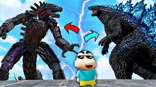 GTA 5: SHINCHAN PLAYING AS THE REAL GODZILLA AND MECHA GODZILLA IN GTA V ! ( GTA 5 mods )