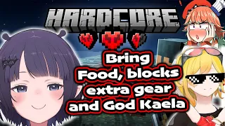 Ninomae Ina'nis Tips 101 how to Survive in Minecraft Hardcore - Kaela, Kiara | 『Hololive』