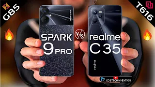 TECNO Spark 9 Pro vs Realme C35  | Camera | Body | AnTuTu | Benchmark | Display | Full Comparison.