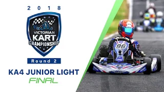 2018 Victorian Kart Championship Round 2 KA4 Junior Light class final at Go-Kart Club of Victoria