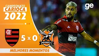 FLAMENGO 5  X 0 NOVA IGUAÇU | MELHORES MOMENTOS | 6ª RODADA DO CAMPEONATO CARIOCA 2022 | ge.globo