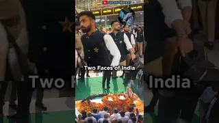 Two Faces of India🤐| Paxistan jitega 🤐👍Indian' crowd cheering at arrival of Pak team in Hyderabad.