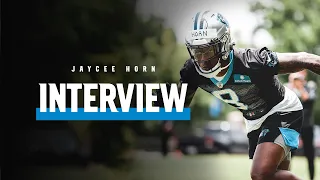 Rookie cornerback Jaycee Horn does his first interview after signing his contract