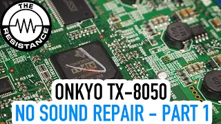 Onkyo TX-8050 repair -- Part 1 -- No sound, DSP IC reflow