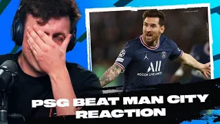 MESSI SCORES FIRST GOAL FOR PSG | PSG 2-0 MAN CITY REACTION