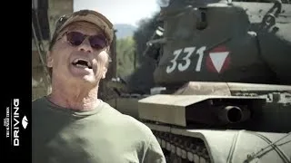 Arnold Schwarzenegger likes to crush things with his tank