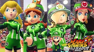 Mario Strikers Battle League Peach Daisy Rosalina and Pauline Gameplay Green Team
