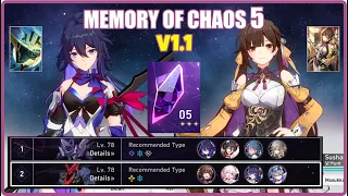 Memory of Chaos 5 v1.1 E0 Seele E2 Sushang Full Stars