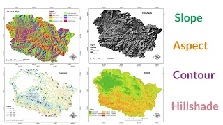 Slope, Aspect, Contour , Hillshade Map in ArcGIS