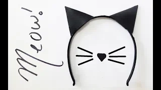 DIY Black Cat Ears Headband