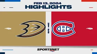 NHL Highlights | Ducks vs. Canadiens - February 13, 2024