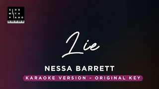 Lie - Nessa Barrett (Original Key Karaoke) - Piano Instrumental Cover with Lyrics