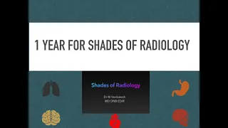 1 year Milestone of Shades of Radiology