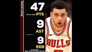 Zach LaVine Career high 47 points!!! 4OT V Hawks!!