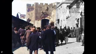[60fps] Jaffa Gate, Jerusalem (1897) in COLOR (AI Deoldify) by Alexandre Promio